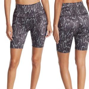 Beyond Yoga Lux High Rise Bike Short Snake Python Print